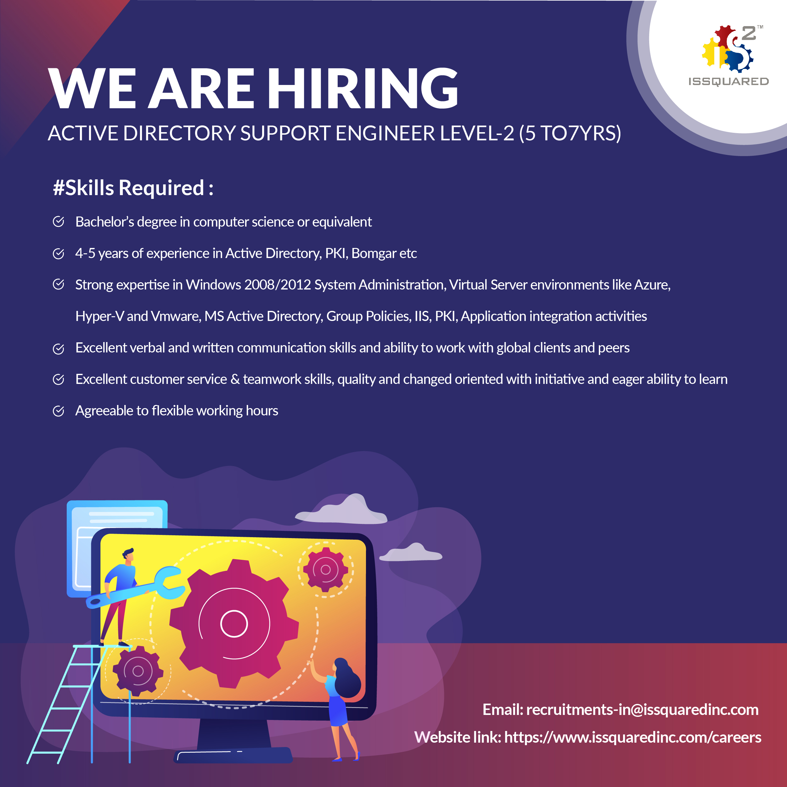 Active Directory Support Engineer Job | AD Support Engineer | ISSQUARED
